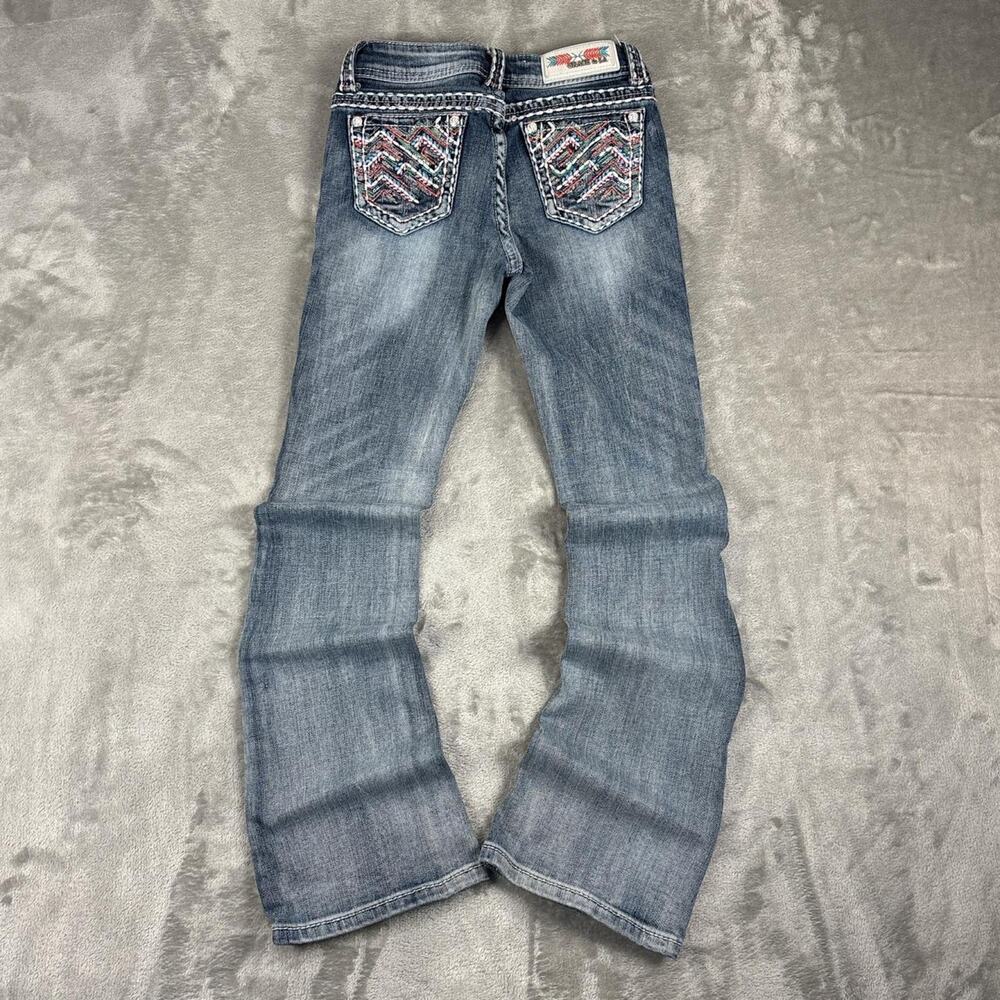 Grace in LA Womens Size 10 Bootcut Jeans Embroidered Pocket Denim Pants